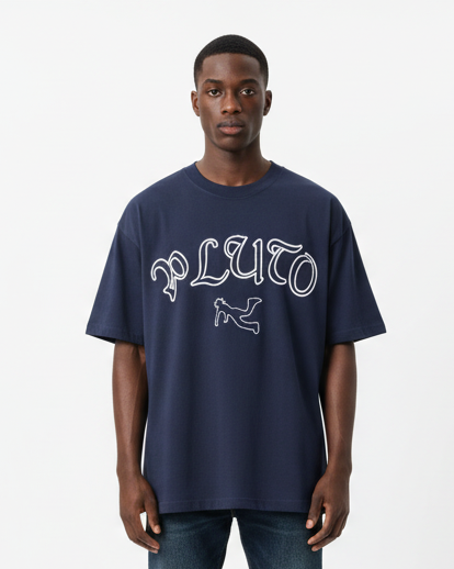 Pluto Outline Cotton Tee-Shirt