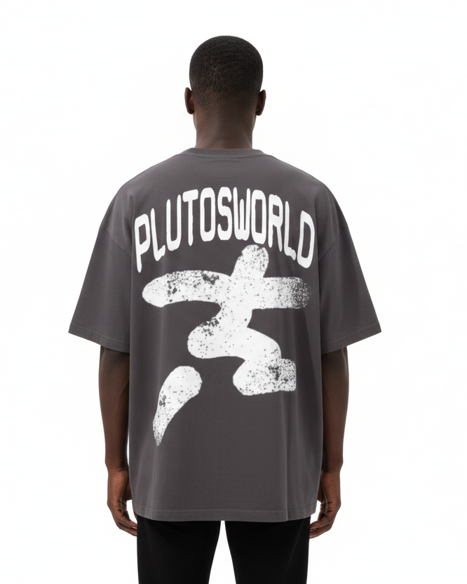 PlutosWorld Stick Man Streetwear Loose Tee-Shirt