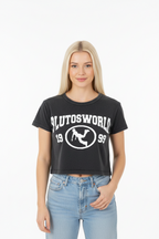 Womens Plutosworld Oval Logo Snow Washed Crop Top