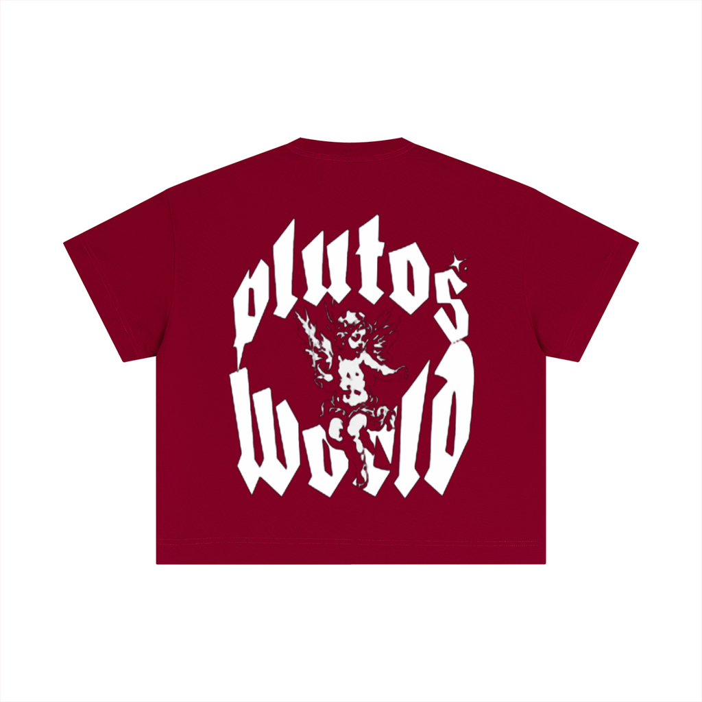 PlutosWorld Angel Cotton Boxy Tee-Shirt
