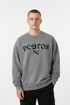 Plutos World Black Snow Washed Oversized Sweatshirt
