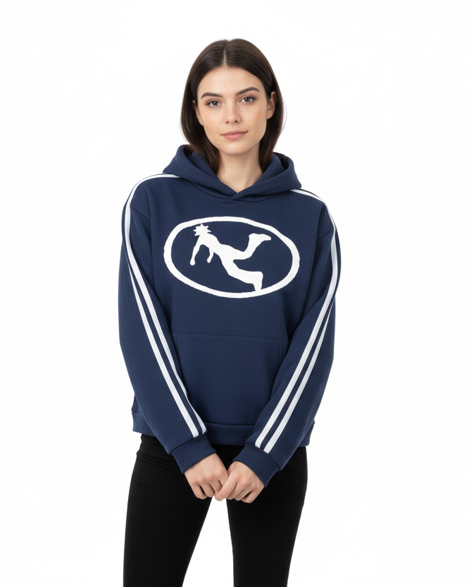 Pluto Oval Side Stripe Cropped Hoodie