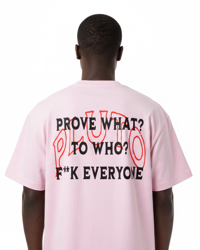 RED Pluto Outline Cotton Boxy Tee-Shirt