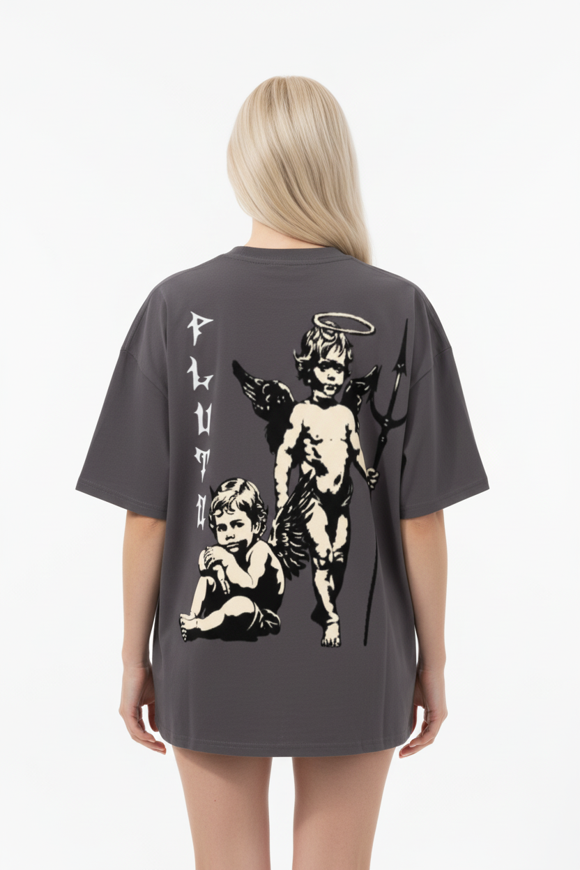 Pluto Angel Trident Loose Cotton Tee-Shirt