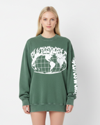 PLUTOSWORLD Wide Globe Snow Washed Oversized Sweatshirt