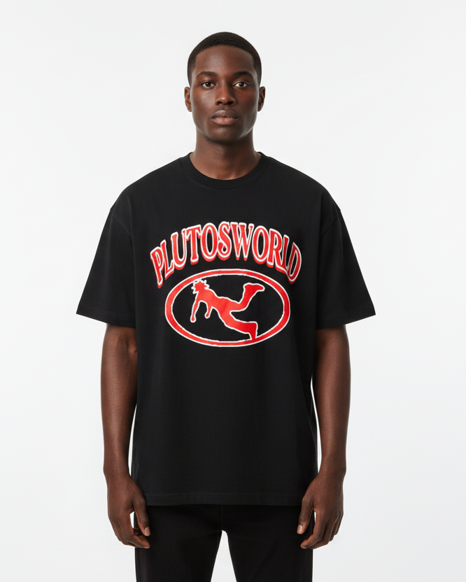 Red Pluto Cotton Tee-Shirt