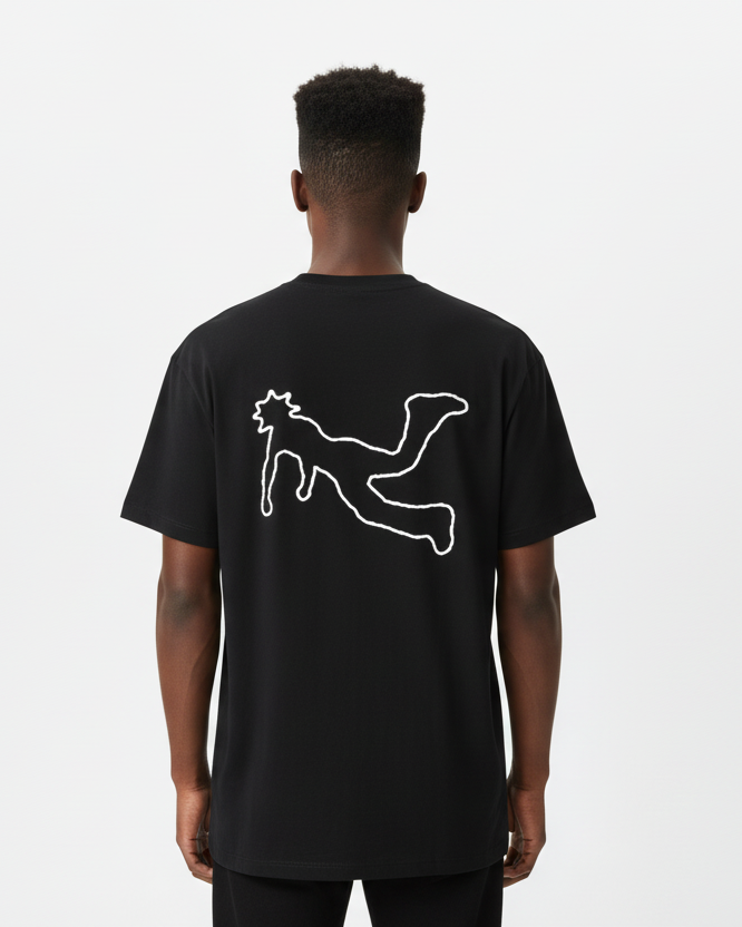 Pluto Logo Outline Cotton Tee-Shirt