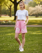 PLUTO Oval Logo Vintage Wash Cotton Shorts