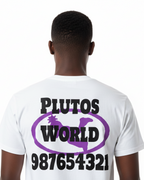 Plutos Purple Oval Logo Cotton Tee-Shirt