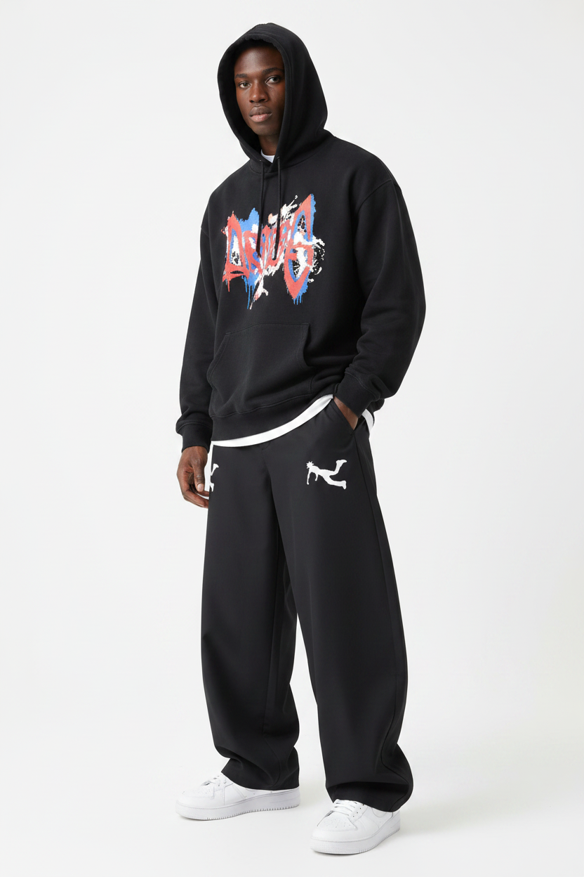 Pluto White Logo Barrel Dress Pants