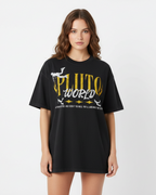 Pluto World Yellow Fire Vintage Cotton Tee-Shirt