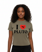 I Heart Pluto Slim Fit Mock Neck WOMENS Tee-Shirt