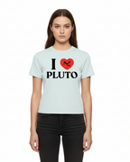 I Heart Pluto Slim Fit Mock Neck WOMENS Tee-Shirt
