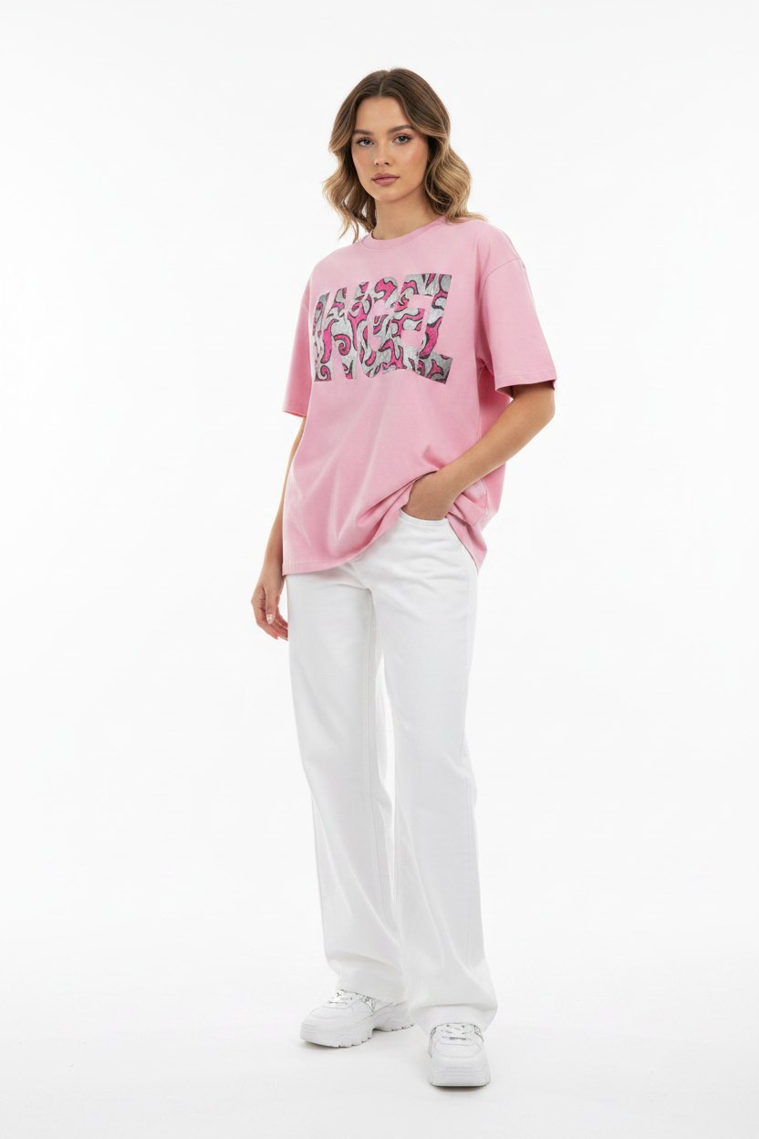 ANGEL Pink Decor Cotton Tee-Shirt