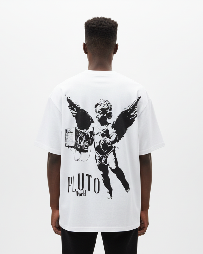Pluto World Angel Music Loose Cotton Tee-Shirt