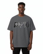 PLUTO Sports Lettering Cotton Tee-Shirt