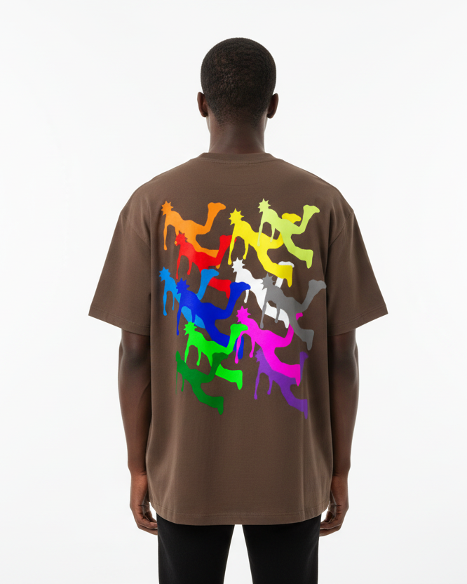 PLUTOSWORLD Color Logo Cotton Tee-Shirt
