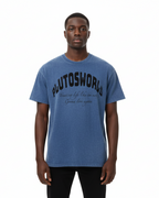 PlutosWorld Black Globe Snow Washed Oversized Tee-Shirt