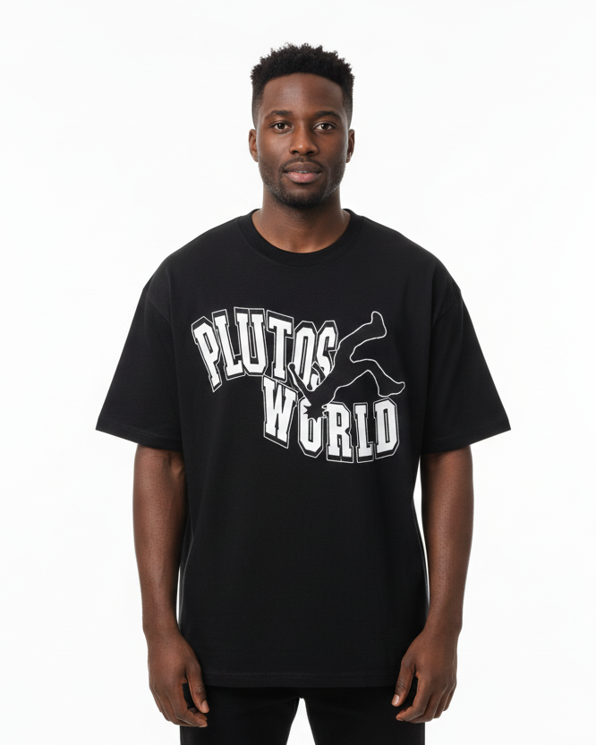 PlutosWorld Falling Man Cotton Tee-Shirt