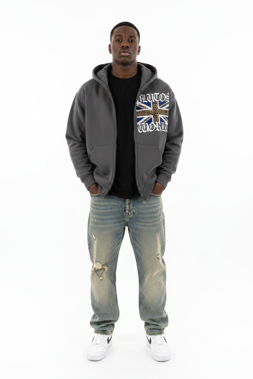PLUTOSWORLD UK Flag Oversized Boxy Hoodie