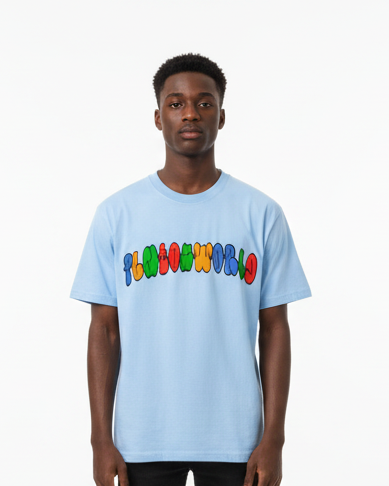 PlutosWorld Rainbow Font Cotton Tee-Shirt