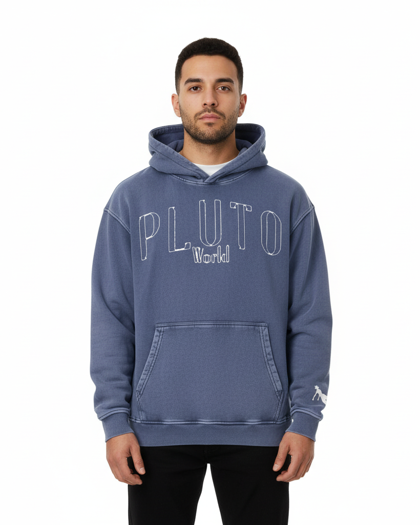 Pluto World Snow Washed Cotton Hoodie