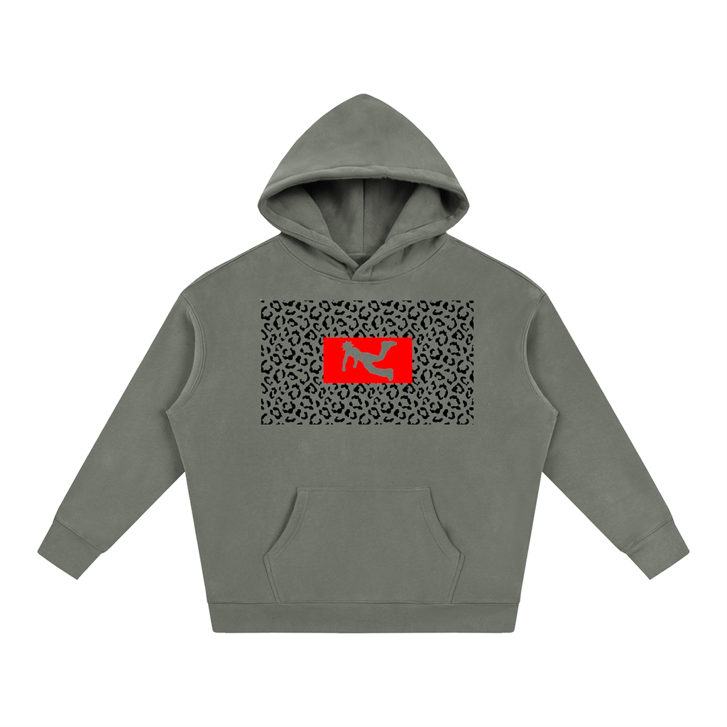 Pluto Leopard Print Fleeced Hoodie
