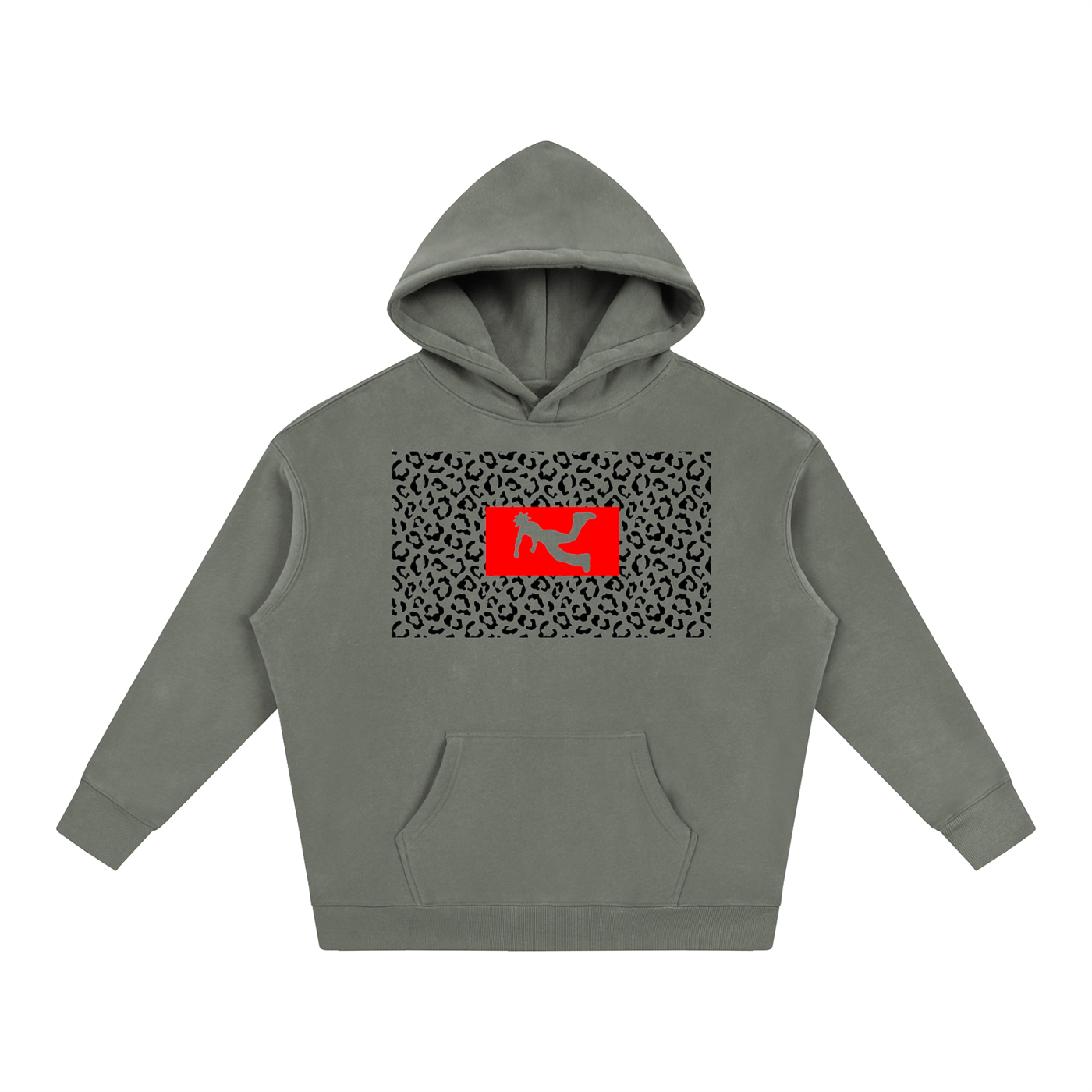 Pluto Leopard Print Fleeced Hoodie