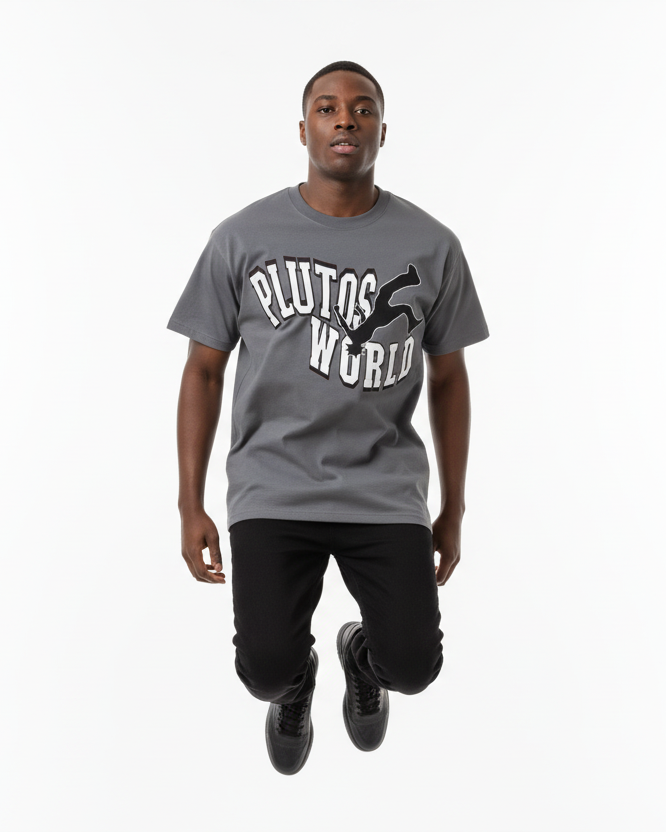 PlutosWorld Falling Man Cotton Tee-Shirt