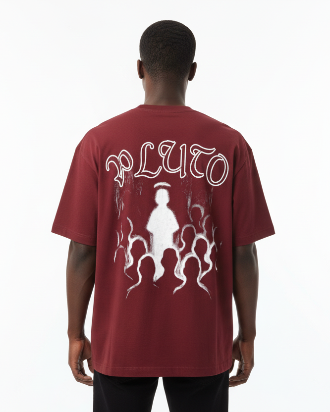 Pluto Outline Cotton Tee-Shirt