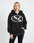 Pluto Oval Logo Sunfade Two-way Zipper Boxy Hoodie