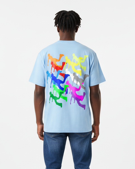 PLUTOSWORLD Color Logo Cotton Tee-Shirt