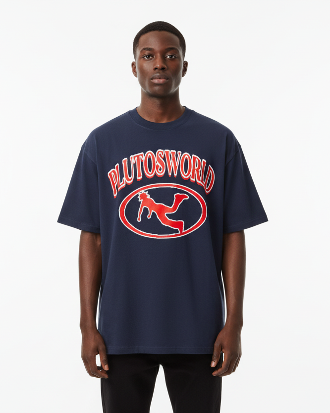 Red Pluto Cotton Tee-Shirt