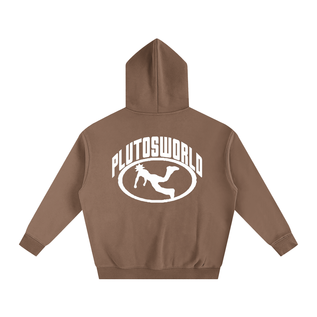 Pluto W Oval Logo Oversize Fleeced Hoodie