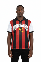 PLUTOSWORLD Striped Collared Soccer Jersey