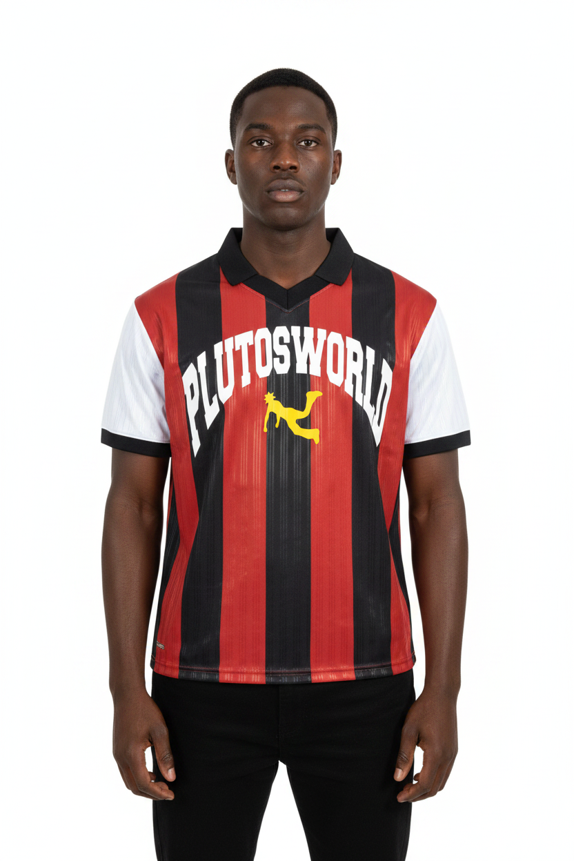 PLUTOSWORLD Striped Collared Soccer Jersey