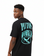 Light Blue Pluto Oval Logo Cotton Tee-Shirt