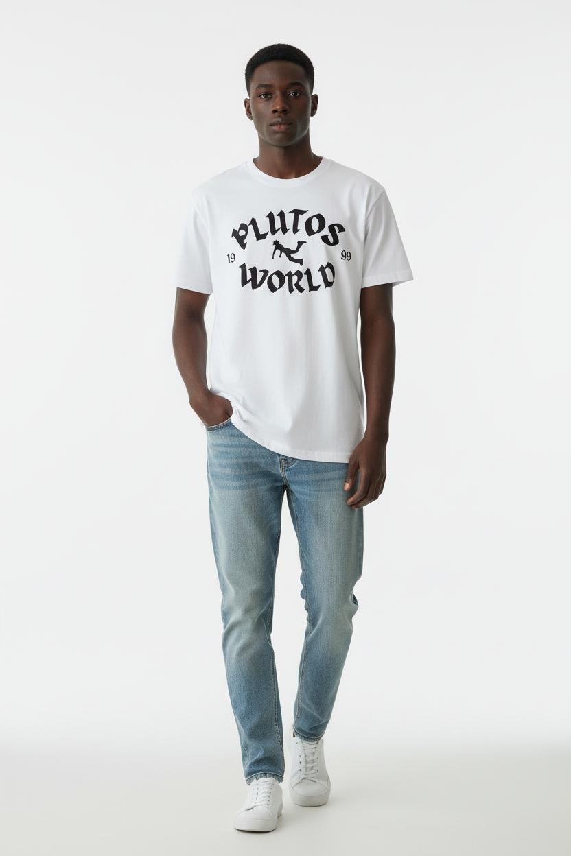 Plutos World Black 1999 Logo Tee-Shirt